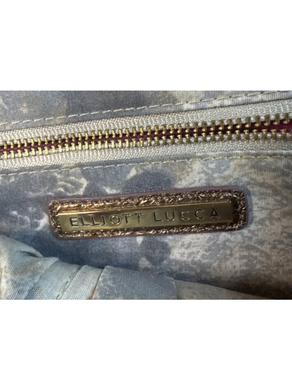 Elliott Lucca Metallic Bronze Woven Leather Chain Clutch Crossbody Bag 11